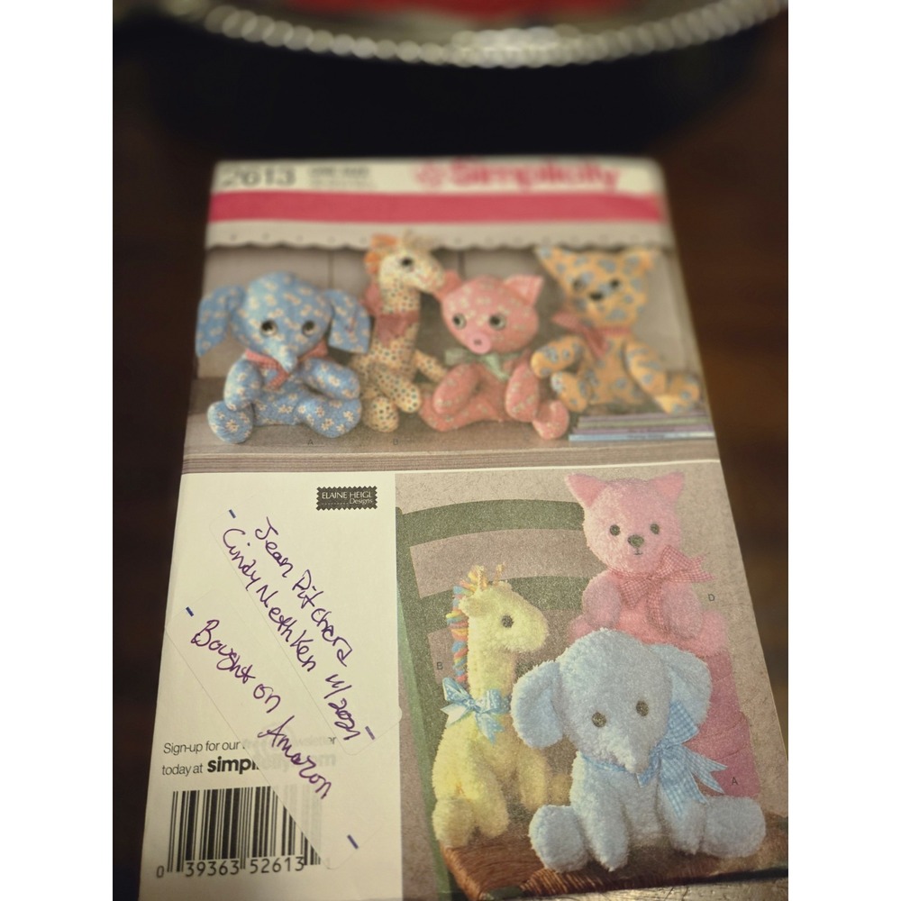 Simplicity And McCall Stuffed Animal And Crafts Patterns, Vintage Set Of 4